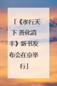 《孝行天下 善化清丰》新书发布会在京举行