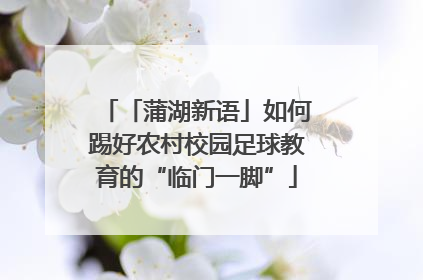 「蒲湖新语」如何踢好农村校园足球教育的“临门一脚”