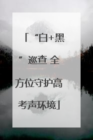 “白+黑”巡查 全方位守护高考声环境