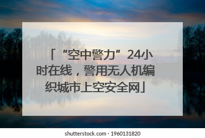 “空中警力”24小时在线，警用无人机编织城市上空安全网