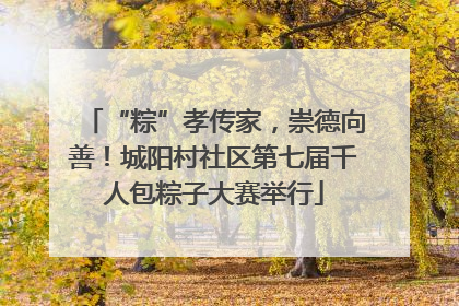 “粽”孝传家，崇德向善！城阳村社区第七届千人包粽子大赛举行
