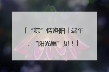 “粽”情洛阳丨端午，“阳光里”见！