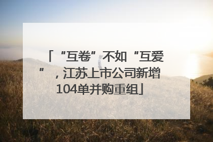 “互卷”不如“互爱”，江苏上市公司新增104单并购重组