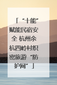 “十能”赋能民宿安全 杭州余杭四岭村织密旅游“防护网”