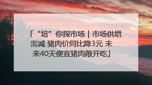 “培”你探市场｜市场供增需减 猪肉价同比降3元 未来40天便宜猪肉敞开吃