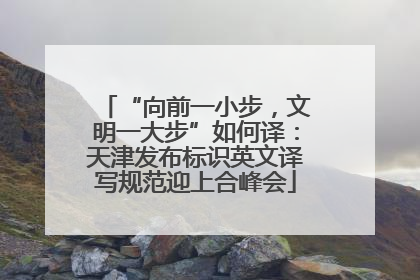 “向前一小步，文明一大步”如何译：天津发布标识英文译写规范迎上合峰会