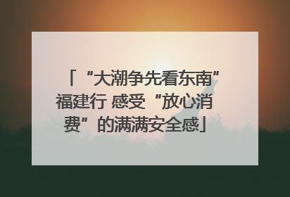 “大潮争先看东南”福建行 感受“放心消费”的满满安全感