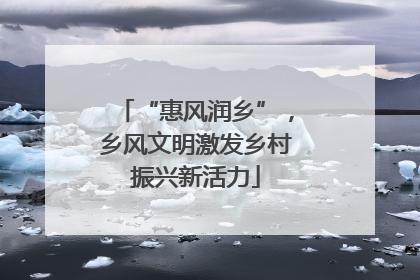 “惠风润乡”，乡风文明激发乡村振兴新活力