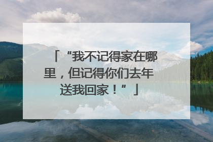 “我不记得家在哪里，但记得你们去年送我回家！”