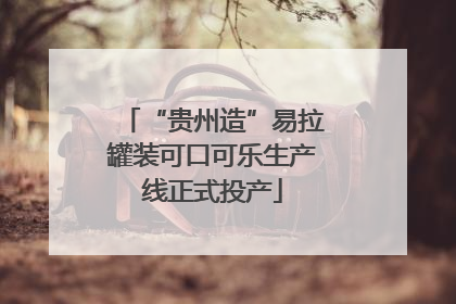 “贵州造”易拉罐装可口可乐生产线正式投产