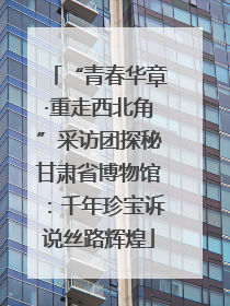 “青春华章·重走西北角”采访团探秘甘肃省博物馆：千年珍宝诉说丝路辉煌