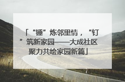 “锤”炼邻里情，“钉”筑新家园——大成社区聚力共绘家园新篇