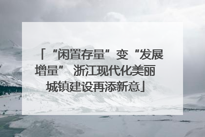 “闲置存量”变“发展增量” 浙江现代化美丽城镇建设再添新意