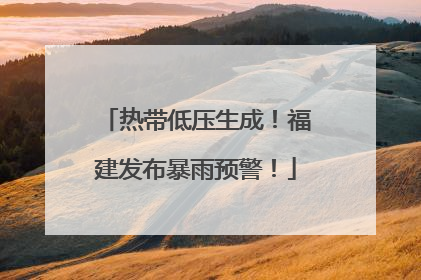 热带低压生成！福建发布暴雨预警！
