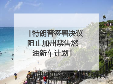 特朗普签署决议 阻止加州禁售燃油新车计划