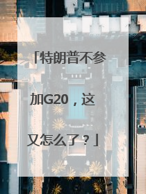 特朗普不参加G20，这又怎么了？