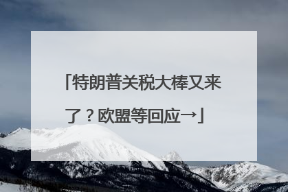 特朗普关税大棒又来了？欧盟等回应→