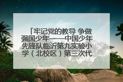牢记党的教导 争做强国少年——中国少年先锋队临沂第九实验小学（北校区）第三次代表大会胜利召开