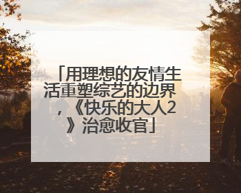 用理想的友情生活重塑综艺的边界，《快乐的大人2》治愈收官