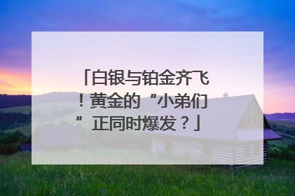 白银与铂金齐飞！黄金的“小弟们”正同时爆发？