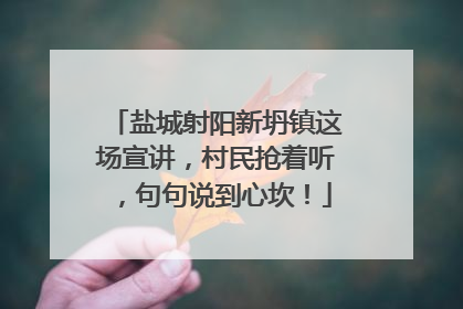 盐城射阳新坍镇这场宣讲，村民抢着听，句句说到心坎！