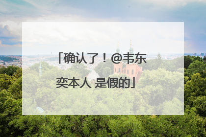 确认了！@韦东奕本人 是假的