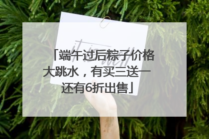 端午过后粽子价格大跳水，有买三送一还有6折出售