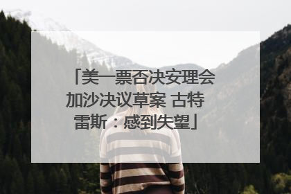 美一票否决安理会加沙决议草案 古特雷斯：感到失望