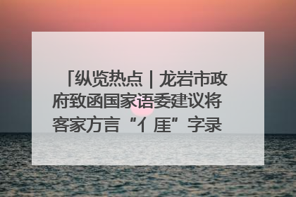 纵览热点｜龙岩市政府致函国家语委建议将客家方言“亻厓”字录入《新华字典》引发热议，当地回应