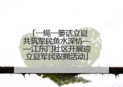一绳一篓话立夏 共筑军民鱼水深情——江东门社区开展迎立夏军民双拥活动