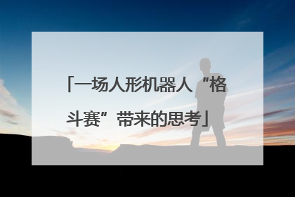 一场人形机器人“格斗赛”带来的思考