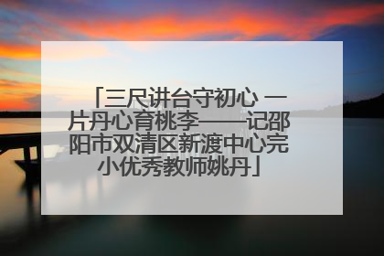 三尺讲台守初心 一片丹心育桃李——记邵阳市双清区新渡中心完小优秀教师姚丹