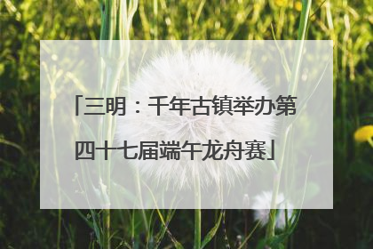 三明：千年古镇举办第四十七届端午龙舟赛