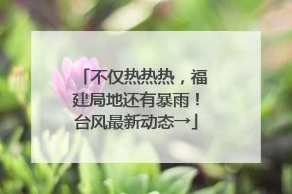 不仅热热热，福建局地还有暴雨！台风最新动态→