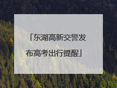 东湖高新交警发布高考出行提醒