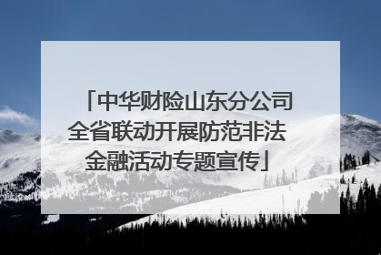 中华财险山东分公司全省联动开展防范非法金融活动专题宣传