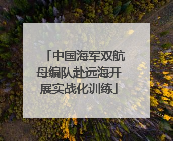 中国海军双航母编队赴远海开展实战化训练