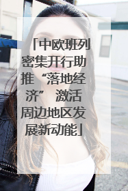 中欧班列密集开行助推“落地经济” 激活周边地区发展新动能