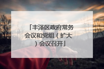 丰泽区政府常务会议和党组（扩大）会议召开