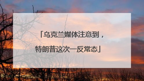 乌克兰媒体注意到，特朗普这次一反常态
