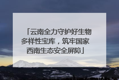 云南全力守护好生物多样性宝库，筑牢国家西南生态安全屏障