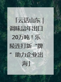 云话山东｜调味品年出口20万吨！乐陵连打新“牌”助力企业出海