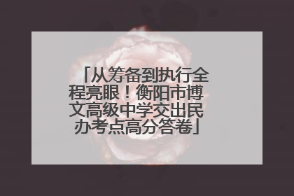 从筹备到执行全程亮眼！衡阳市博文高级中学交出民办考点高分答卷