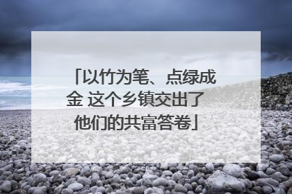 以竹为笔、点绿成金 这个乡镇交出了他们的共富答卷