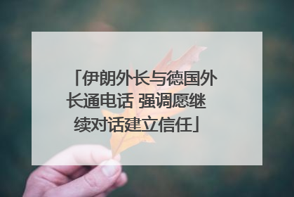 伊朗外长与德国外长通电话 强调愿继续对话建立信任