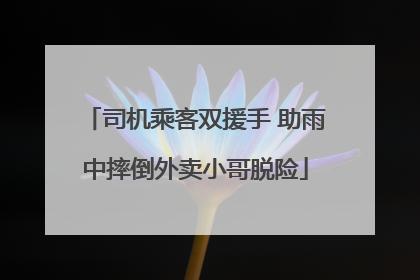 司机乘客双援手 助雨中摔倒外卖小哥脱险