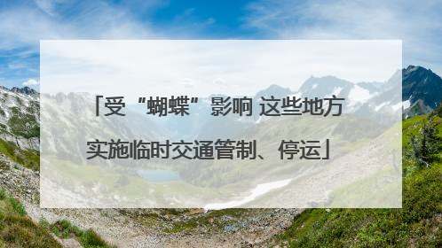 受“蝴蝶”影响 这些地方实施临时交通管制、停运