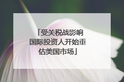 受关税战影响 国际投资人开始重估美国市场