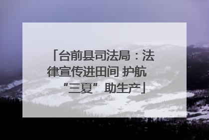台前县司法局：法律宣传进田间 护航“三夏”助生产