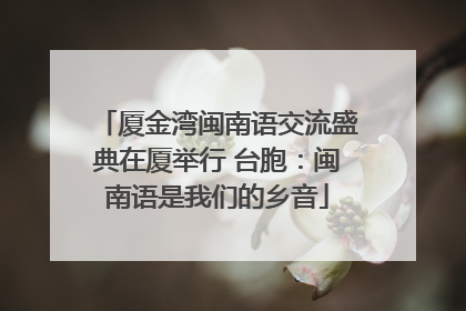 厦金湾闽南语交流盛典在厦举行 台胞：闽南语是我们的乡音